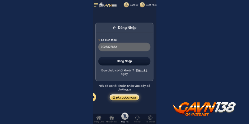 Đăng ký tài khoản nhà cái Gavn138 để theo dõi các trận đá gà trực tuyến